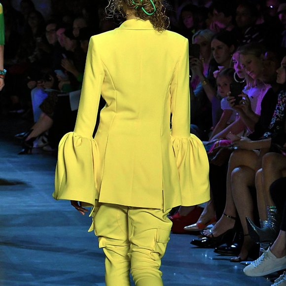 *SOLD* Prabal Gurung Tulip-sleeve Crepe Blazer In Yellow ss19 - Picture 5 of 11